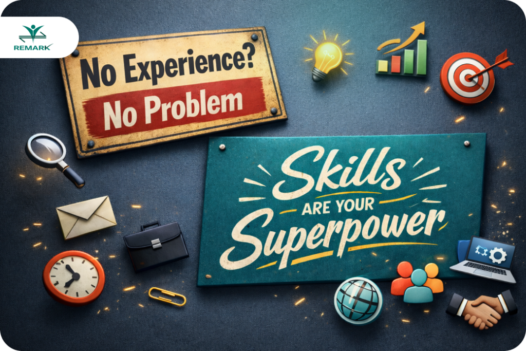 Guide on how to get a job without experience using skill-based hiring and AI-powered job matching on the Remark
