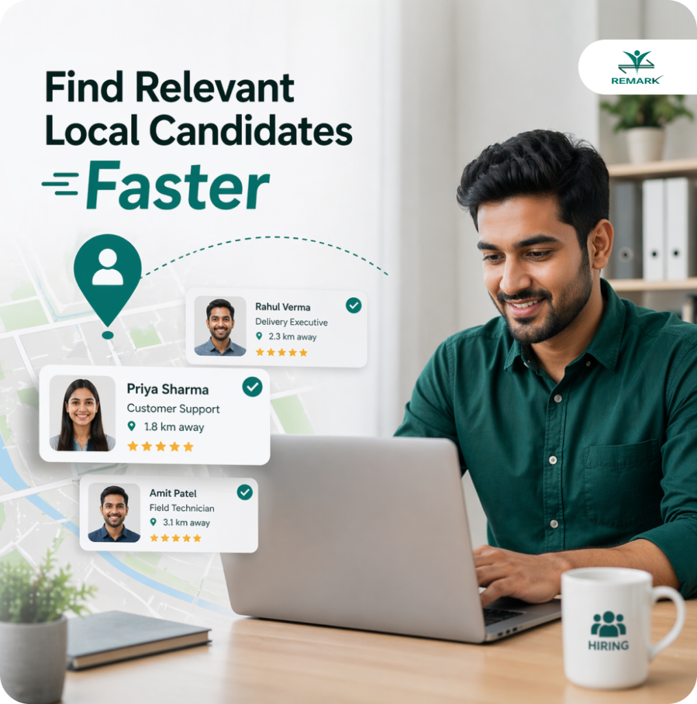 Recruiter using a local app job posting to find candidates faster